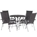Ver imagem 2 de 4 Cadeiras Vênus Alumínio e Mesa com Tampo Tramado para Jardim Piscina e Área Trama Original