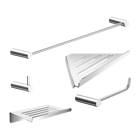 Kit de Acessórios para Banheiro Alto Brilho 5 Peças 2102or Grego Metal