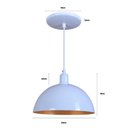 Ver imagem 3 de Pendente Meia Lua 24cm Luminária Lustre Alumínio Branco Brilhante C/ Cobre