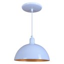 Ver imagem 1 de Pendente Meia Lua 24cm Luminária Lustre Alumínio Branco Brilhante C/ Cobre