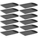 Ver imagem 1 de Kit 12 Bandejas para Servir 34x23,5cm Plástico Preto Buffet Lanchonete Uno Coza