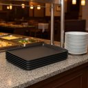 Ver imagem 4 de Kit 12 Bandejas para Servir 34x23,5cm Plástico Preto Buffet Lanchonete Uno Coza