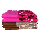 Ver imagem 1 de Kit 5 Pçstoalha de Banho Pet Splash Alta Absorção Seca Rápido: 3 Marrom + 2 Pink