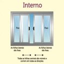 Ver imagem 5 de Janela de Alumínio 4 Folhas com Grade Branca - 1,20x1,20M