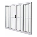 Ver imagem 1 de Janela de Alumínio 4 Folhas com Grade Branca - 1,20x1,20M