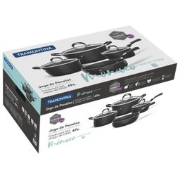 Jogo de Panelas Mônaco Tramontina Indução 4 Peças Preto - 1