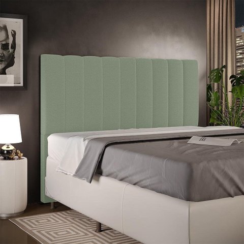 Cabeceira Cama Box Casal King 195 cm Dália W01 Bouclê Oliva - Lyam Decor