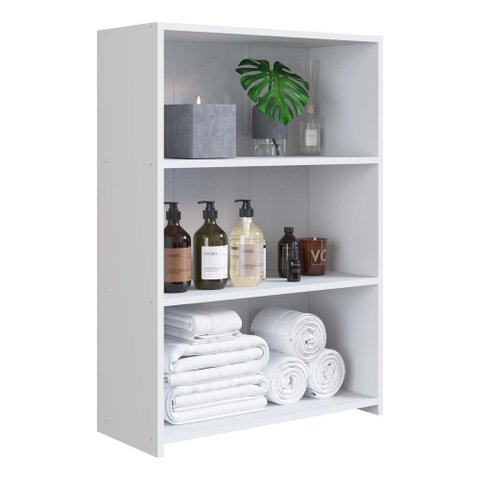 Gabinete Banheiro 63cm com Prateleiras Multimóveis CR10099 Branco