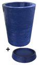 Ver mais imagens de Kit Vaso Planta + Prato 50x40 Redondo Cônico Polietileno BGPLASTICOS AZUL ESCURO 013