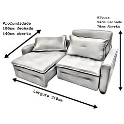 Sofá Cama Casal Linho Creme Filadélfia Rec Estofados - 4