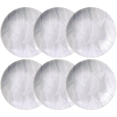 Jogo 6 Pratos Fundos em Porcelana 21cm Arbo Tramontina 680ml