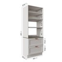 Ver imagem 2 de Torre Quente Planejada 2 Nichos para Forno e Microondas Arizona CabeCasa MadeiraOriginals Branco