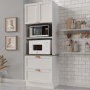 Ver imagem 1 de Torre Quente Planejada 2 Nichos para Forno e Microondas Arizona CabeCasa MadeiraOriginals Branco