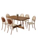 Ver imagem 2 de Conjunto Sala de Jantar 6 Cadeiras Dara Carraro Nogal Rosê