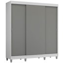 Ver imagem 2 de Guarda-roupa Casal com Pés 3 Portas de Correr Branco Cinza Reno Madesa