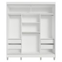 Ver imagem 5 de Guarda-roupa Casal com Pés 3 Portas de Correr Branco Cinza Reno Madesa