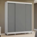 Ver imagem 7 de Guarda-roupa Casal com Pés 3 Portas de Correr Branco Cinza Reno Madesa