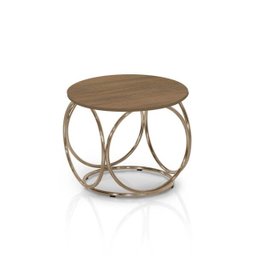 Mesa De Centro Ibiza Base Aço Cobre estilo industrial Lorena Móveis - 2