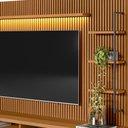 Ver imagem 4 de Conjunto Painel Ripado Betina com 1 Rack e 1 Módulo Lateral Direito Nature e Off White 225x198 cm -