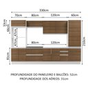 Ver imagem 4 de Armário de Cozinha Completa 100% MDF 330cm Branco/Rustic Acordes Madesa 05