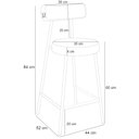 Ver imagem 5 de Kit 04 Banquetas Baixa Cozinha Sala Jantar Bancada Milão L02 Couríssimo Preto Linho Chumbo - Lyam De