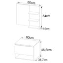 Ver imagem 3 de Conjunto Para Banheiro Gabinete E Espelheira BN3606x08 Amendoa Branco Tecno Mobili