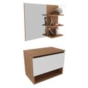 Ver imagem 1 de Conjunto Para Banheiro Gabinete E Espelheira BN3606x08 Amendoa Branco Tecno Mobili
