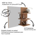 Ver imagem 5 de Conjunto Para Banheiro Gabinete E Espelheira BN3606x08 Amendoa Branco Tecno Mobili