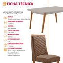 Ver imagem 7 de Mesa de Jantar Copper 180cm Tampo MDF Vidro Canto Copo com 6 Cadeiras Carolina