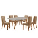Ver imagem 2 de Mesa de Jantar Copper 180cm Tampo MDF Vidro Canto Copo com 6 Cadeiras Carolina
