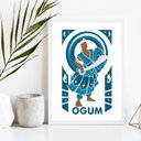 Ver imagem 1 de Quadro Decorativo Orixá ogum 45x34cm:madeira Branca