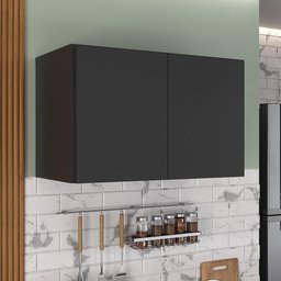 Armário de Cozinha Aéreo 2 Portas Multimóveis Mp2154 Preto - 1