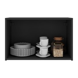 Armário de Cozinha Aéreo 2 Portas Multimóveis Mp2154 Preto - 4