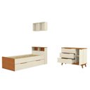 Ver imagem 2 de Quarto Infantil Completo com Nichos CB1503-Arje 1 Porta 5 Gavetas MDP BP Argila-Jequetiba Kappesberg