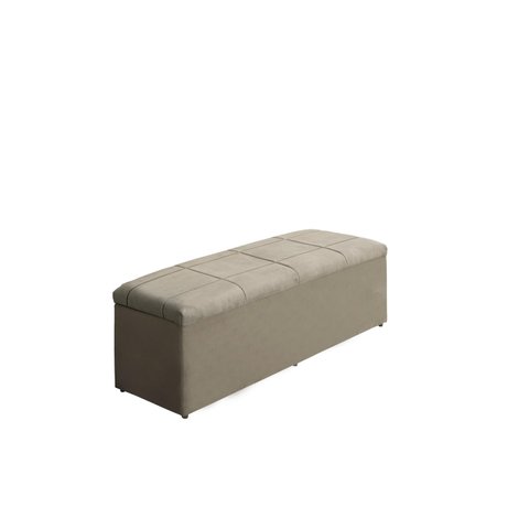 Calçadeira Baú Raissa 193 cm Suede Bege