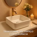 Ver mais imagens de Cuba de Sobrepor Banheiro Lavabo Pérola Lux 40x40cm Branco Brilhante Concreto