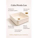 Ver imagem 2 de Cuba de Sobrepor Banheiro  Lavabo Pérola Lux 40x40cm Branco Brilhante Concreto