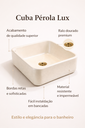 Ver imagem 2 de Cuba de Sobrepor Banheiro Lavabo Pérola Lux 40x40cm Branco Brilhante Concreto