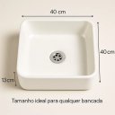 Ver imagem 6 de Cuba de Sobrepor Banheiro Lavabo Pérola Lux 40x40cm Branco Brilhante Concreto