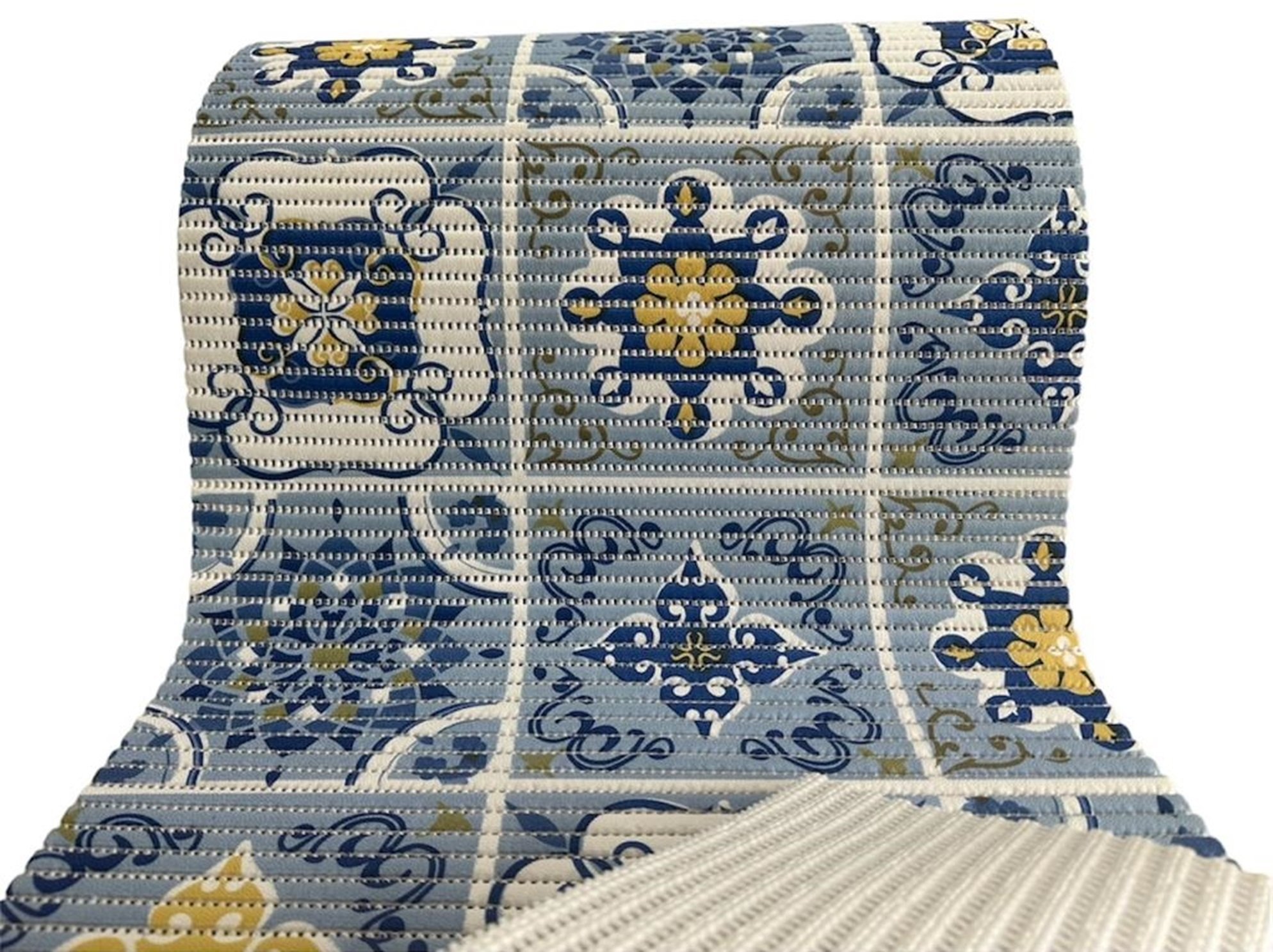 Passadeira Emborrachada Antiderrapante Azulejo Português 1 Metro X 43cm - 2