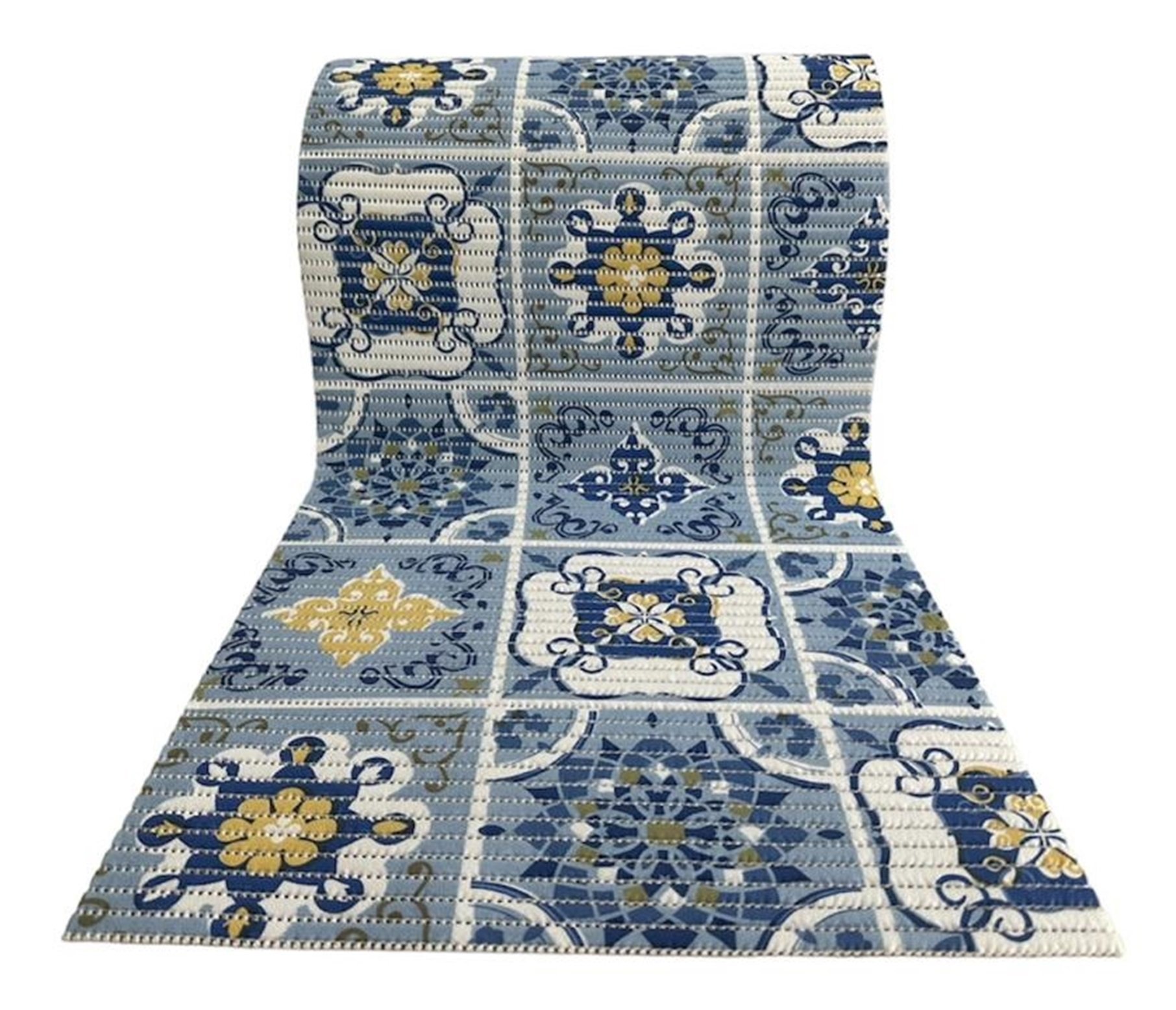 Passadeira Emborrachada Antiderrapante Azulejo Português 1 Metro X 43cm