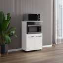 Ver imagem 1 de Armário Balcão Multiuso para Cozinha Micro-ondas e Forno Tais 02 Portas Branco Moblis