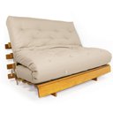 Ver imagem 1 de Sofá Cama Casal Futon Tokio Bege Madeira Maciça Grapia Cor Natural
