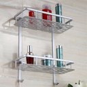 Ver mais imagens de Suporte Organizador Porta Shampoo Condicionador Sabonete Prateleira Dupla Box Banheiro Aluminio Ab.m