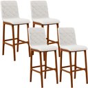 Ver imagem 1 de Kit 04 Banquetas Altas Para Cozinha Sala de Jantar Fixa Zoe B04 Bouclê Cru - Lyam Decor