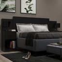 Ver imagem 1 de Cabeceira de Casal Sublime 2 Gavetas 2 Nichos Preto