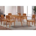 Ver imagem 1 de Conjunto: Mesa de Cozinha Havana C/ Tampo Madeirado Canto Curvo 180x90cm e 6 Cadeiras Havana