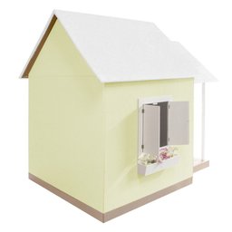 Casinha de Brinquedo Artesanal Mdf com Telhado Branco/amarelo L12 - Gran Belo Casinha Infantil - 6