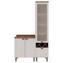 Ver imagem 2 de Conjunto de Banheiro Modulado 100% MDF Americano 2 Peças com Armário de Vidro Iluminata Branco/Ébano Fosco