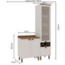 Ver imagem 3 de Conjunto de Banheiro Modulado 100% Mdf Americano 2 Peças com Armário de Vidro Iluminata